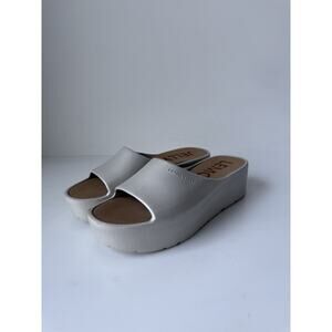 Lemon Jelly Women’s Beige Platform Slide Sandals US 9-9.5 EU 40 Spring Vacation
